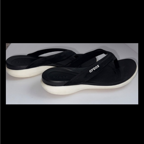 CROCS Shoes - CROCS Women's Black Sandals with White Sole